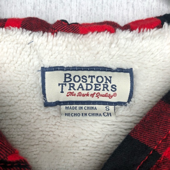 Boston Traders Shacket Women’s S Button Up Buffalo Plaid Sherpa Lined Hoodie - Picture 5 of 15